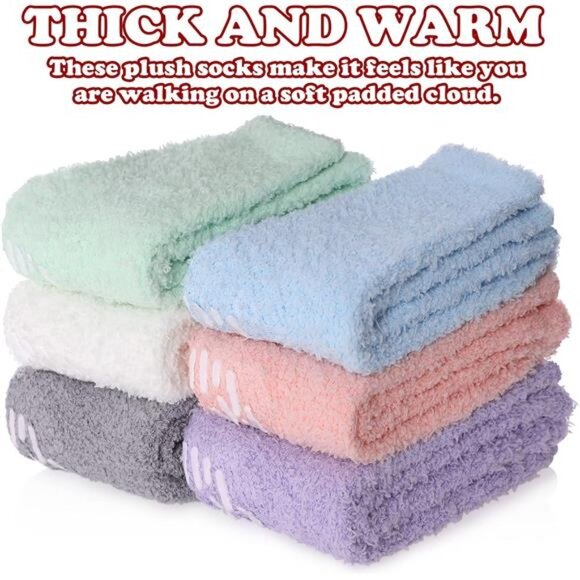 Non Slip Socks for Women Winter Warm Cozy Fuzzy Slipper Socks Soft Fluffy - Picture 3 of 7